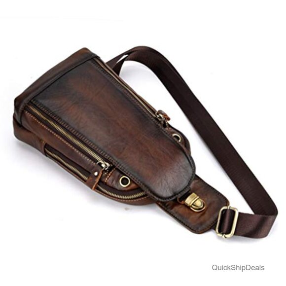 Genuine Leather Crossbody Sling Bag Daypack Backpack for Travel Outdoor main image 4